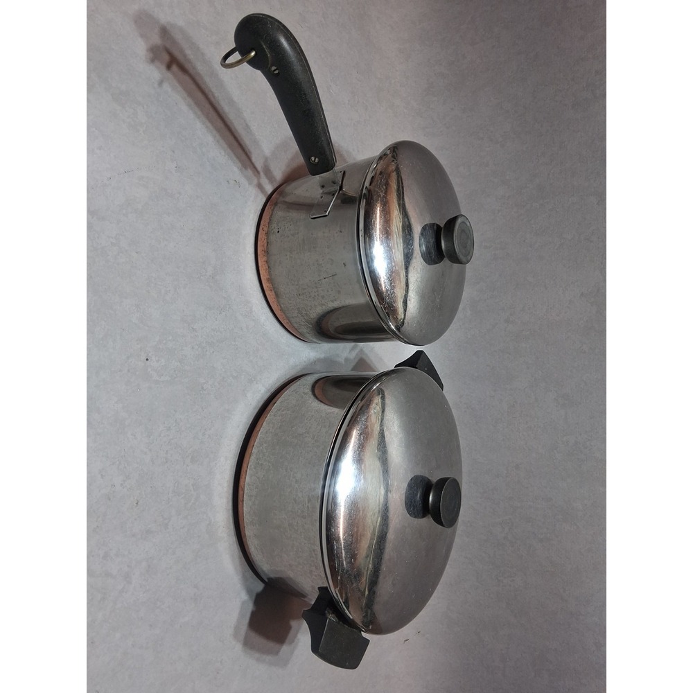 1801 Revere Ware 6 Qt Stock Pot & 3 Qt. Sauce Pan Copper Bottom